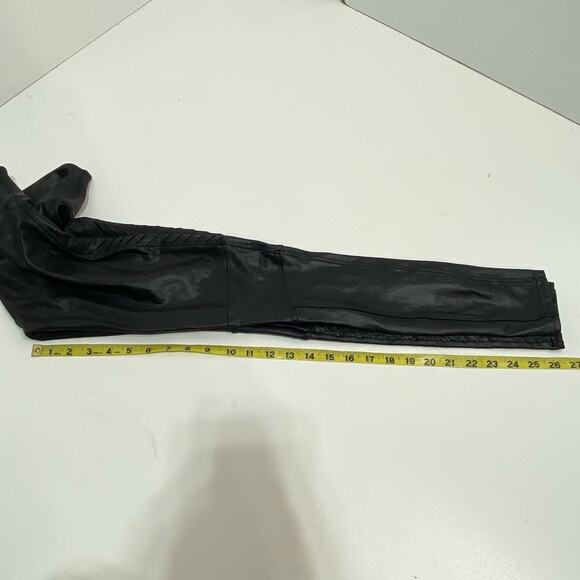 Spanx High Waisted Faux Leather Moto Leggings Black M - Picture 2 of 10